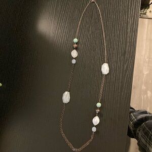 Bronze chain & bead necklace